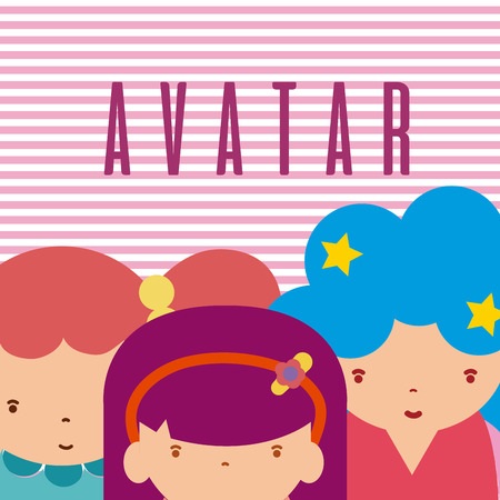 Funny avatar cartoonsのイラスト素材