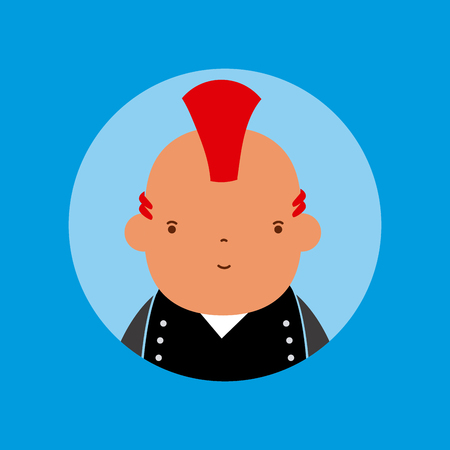 Punk man avatarのイラスト素材