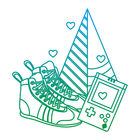 degraded line retro old things art decorationのイラスト素材