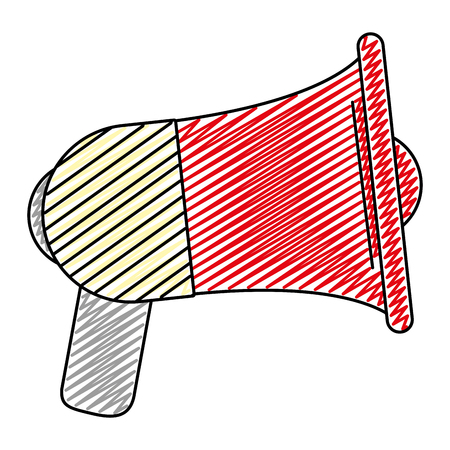 doodle megaphone object to announcement public message vector illustrationのイラスト素材