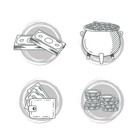 Set of hand draw money icons vector illustration graphic designのイラスト素材