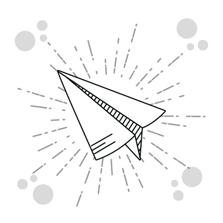 Hand drawer paper plane cartoons vector illustration graphic designのイラスト素材