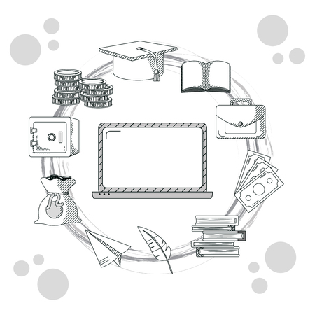 Business and education doodles hand draw vector illustration graphic designのイラスト素材