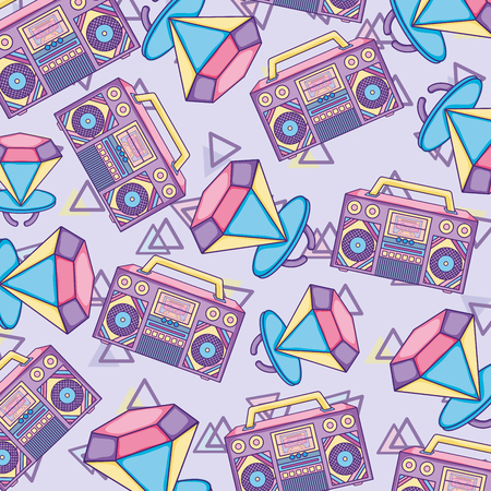 Pop art background radios and diamons vector illustration graphic designのイラスト素材