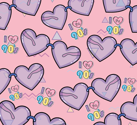 Pop art background i love 90s vector illustration graphic designのイラスト素材