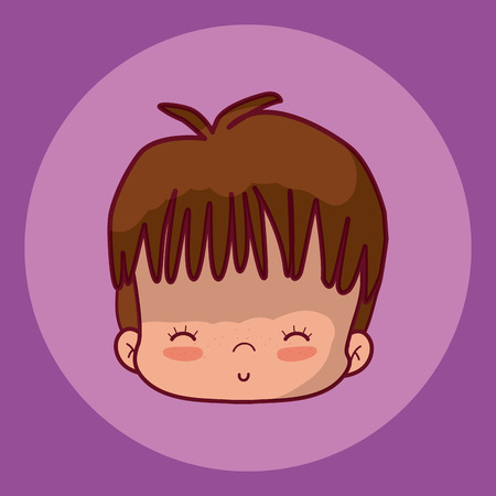 Cute and tender boy face cartoon vector illustration graphic designのイラスト素材