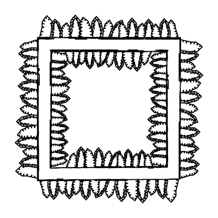 line square natural plant tropical leaves style vector illustrationのイラスト素材