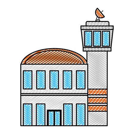 doodle modern building architecture urban city vector illustrationのイラスト素材