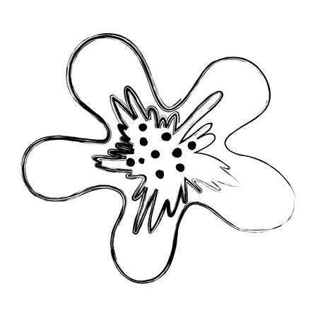 grunge nature exotic flower plant style vector illustrationのイラスト素材