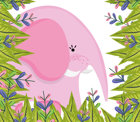 Cute elephant wildlife animalのイラスト素材