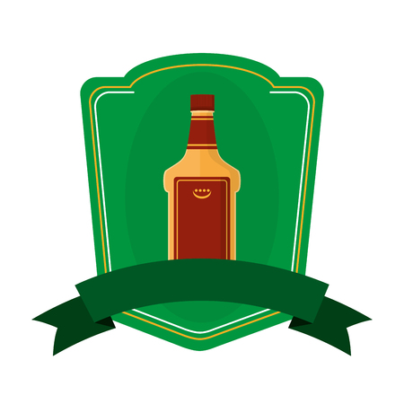 tequila liquor bottle beverage emblemのイラスト素材
