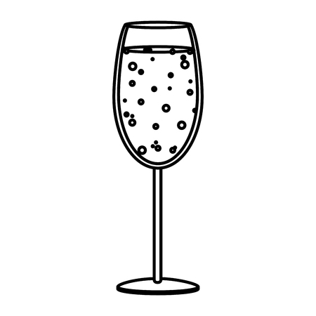 line liquor champagne glass alcohol beverageのイラスト素材