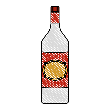 doodle schnapps alcohol bottle liquor beverageのイラスト素材