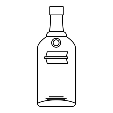 line vodka liquor bottle alcohol beverageのイラスト素材