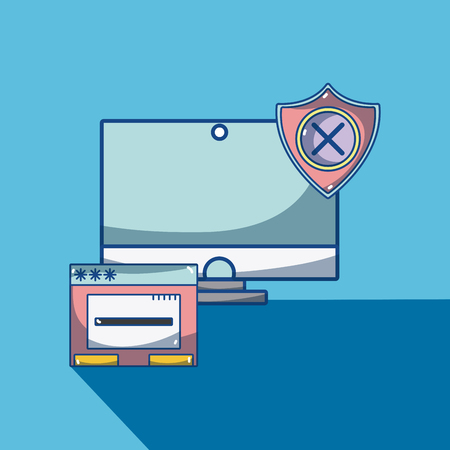 Security system cartoons elements vector illustration graphic designのイラスト素材