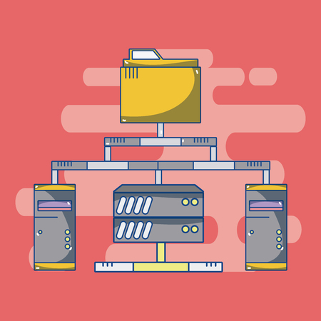 Servers and storage database technology vector illustration graphic designのイラスト素材