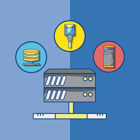 Servers and storage database technology vector illustration graphic designのイラスト素材