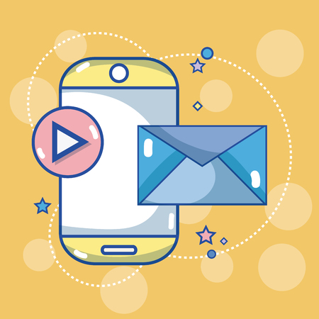 Smartphone and social media cartoons concept vector illustration graphic designのイラスト素材