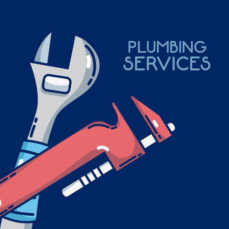 Plumbling service concept wrench tools vector illustration graphic designのイラスト素材