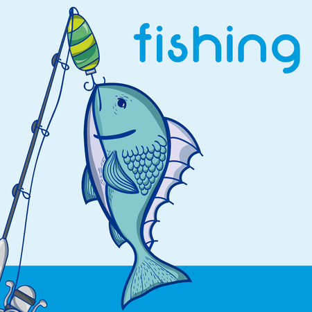 Fish in the water cartoon vector illustration graphic designのイラスト素材