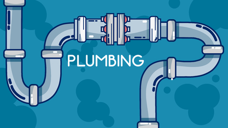 Plumbing pipeline over blue background vector illustration graphic designのイラスト素材