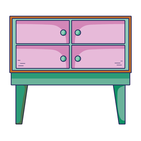 interior wood dresser home design vector illustrationのイラスト素材
