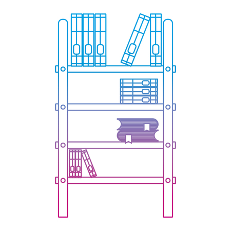degraded line books education inside wood bookcase object vector illustrationのイラスト素材