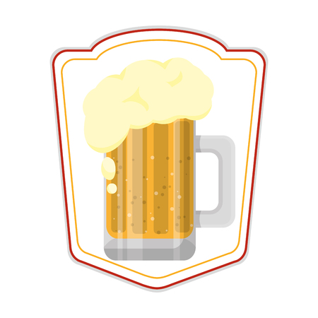 foam beer liquor glass emblemのイラスト素材