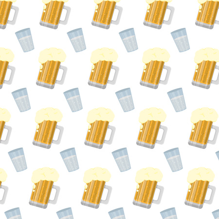 vodka and foam beer glass liquor backgroundのイラスト素材