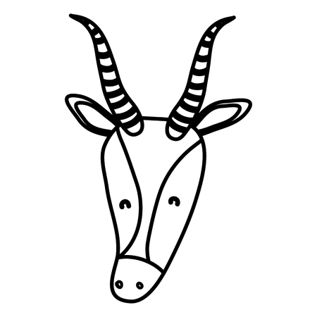 line cute deer male head wild animalのイラスト素材