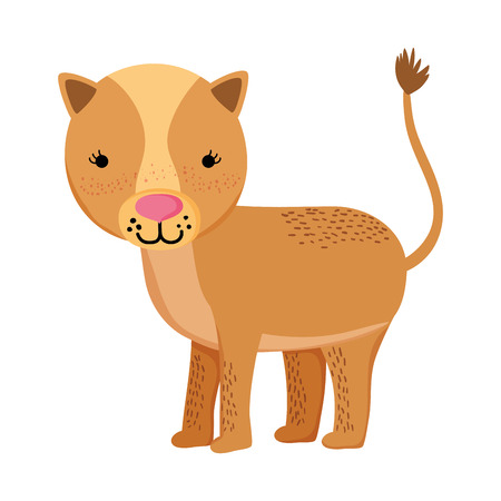cute female lion wild animalのイラスト素材