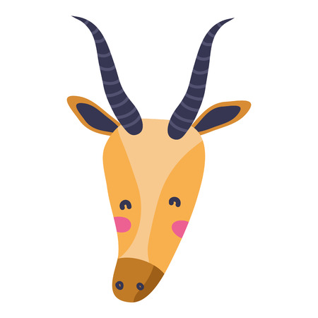 cute deer male head wild animalのイラスト素材