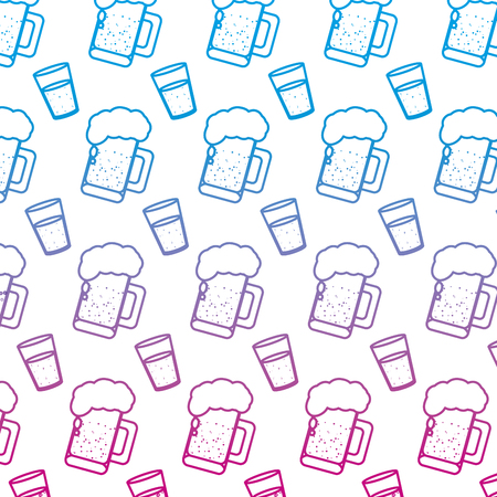 degraded line vodka and foam beer glass liquor backgroundのイラスト素材