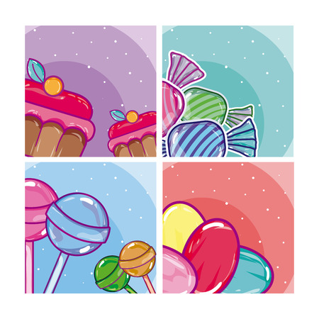 Set of candy frames collection vector illustration graphic designのイラスト素材