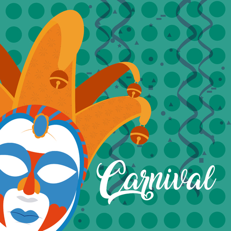 Carnival with mask and confeti vector illustration graphic designのイラスト素材