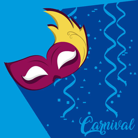 Carnival with mask and confeti vector illustration graphic designのイラスト素材