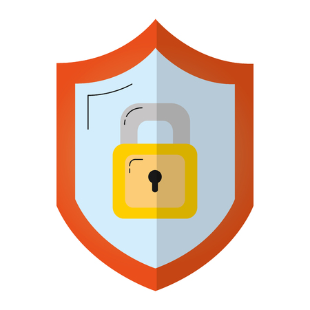 security shield and padlock protection symbolのイラスト素材
