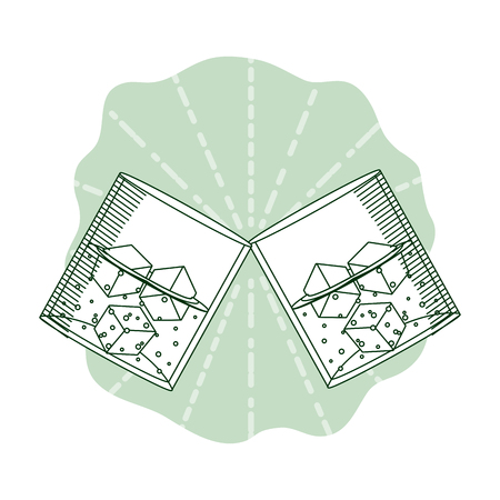 liquor glass with ice cubes beverages vector illustrationのイラスト素材