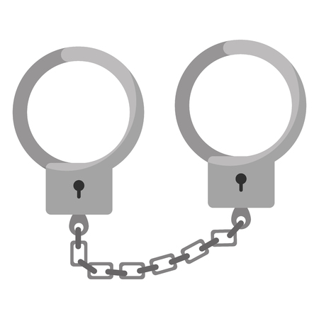 metal handcuffs object arrest and justiceのイラスト素材
