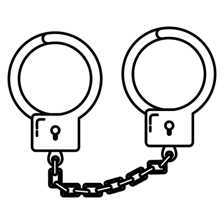 line metal handcuffs object arrest and justiceのイラスト素材