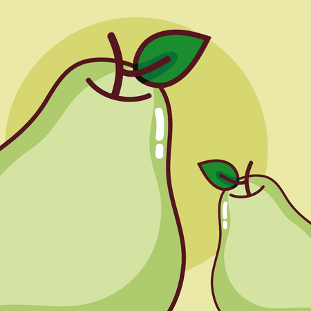 Pears fruits cartoonのイラスト素材