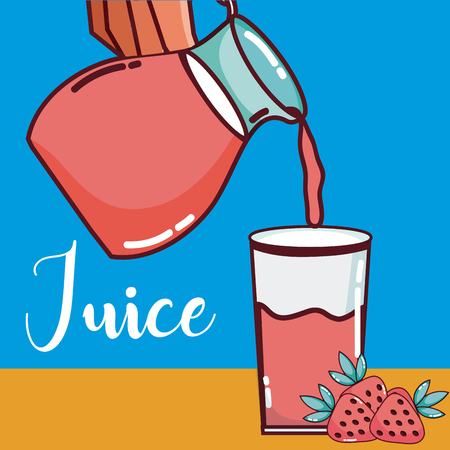 Strawberry fruit juiceのイラスト素材