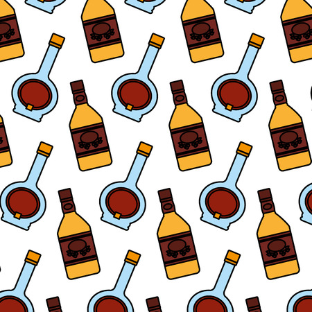 colorful blanco tequila and cocktail bottle backgroundのイラスト素材