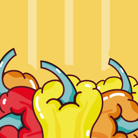 Peppers vegetables cartoonsのイラスト素材
