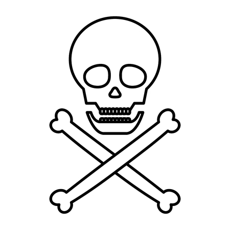 line danger skull warning death symbolのイラスト素材