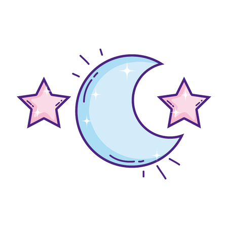moon sky with stars astronomy spaceのイラスト素材