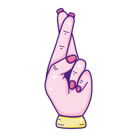 good luck hand symbol gestureのイラスト素材