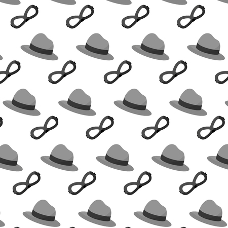 elegant hat and mask object background vector illustrationのイラスト素材