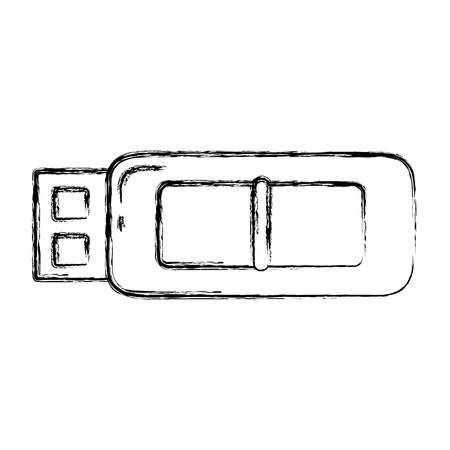 grunge usb memory data documents technology vector illustrationのイラスト素材