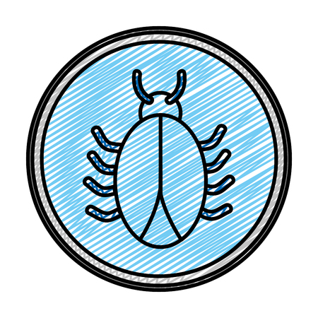 doodle web spider darger symbol emblem vector illustrationのイラスト素材